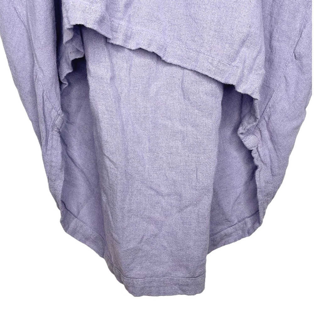 Black Crane Lavender Linen Blend Pleated Cocoon Midi Dress - Small - Picture 7 of 12